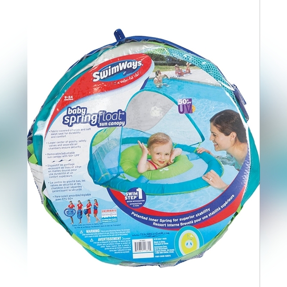 SWIMWAYS Baby Spring Float Sun Canopy, Green new - Picture 1 of 7